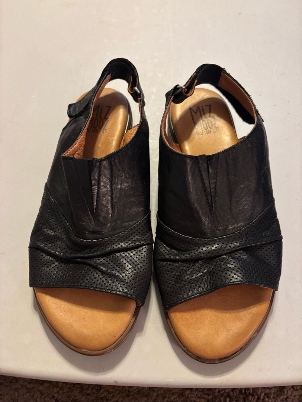 Miz Mooz Devon black leather sandals